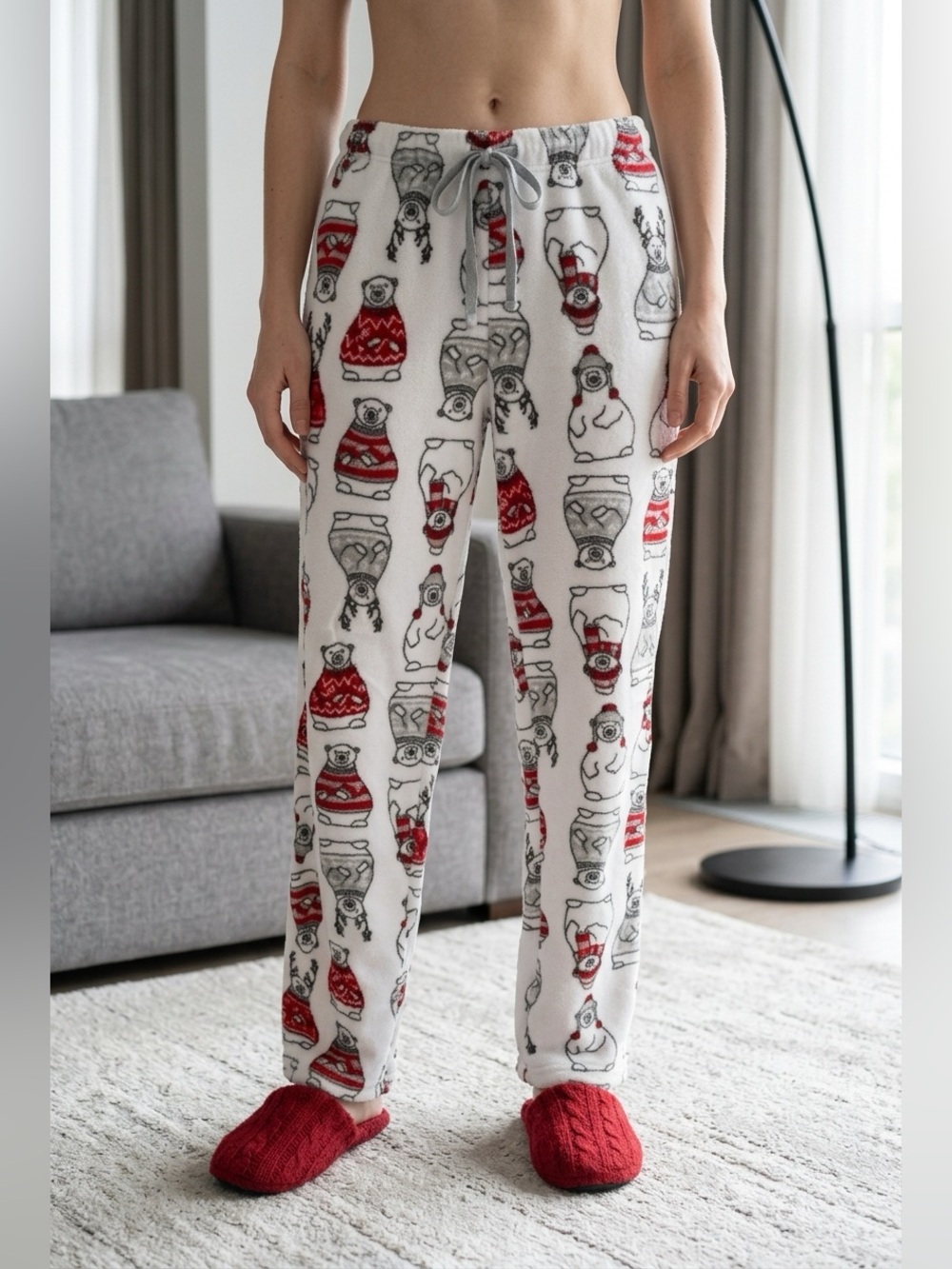 Carisma Cozy Polar Bear Print Pajama Pants Size Small